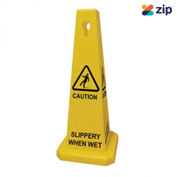 Spill Crew SSCY-SWW - “Slippery When Wet” Portable Four Sided Safety Cone